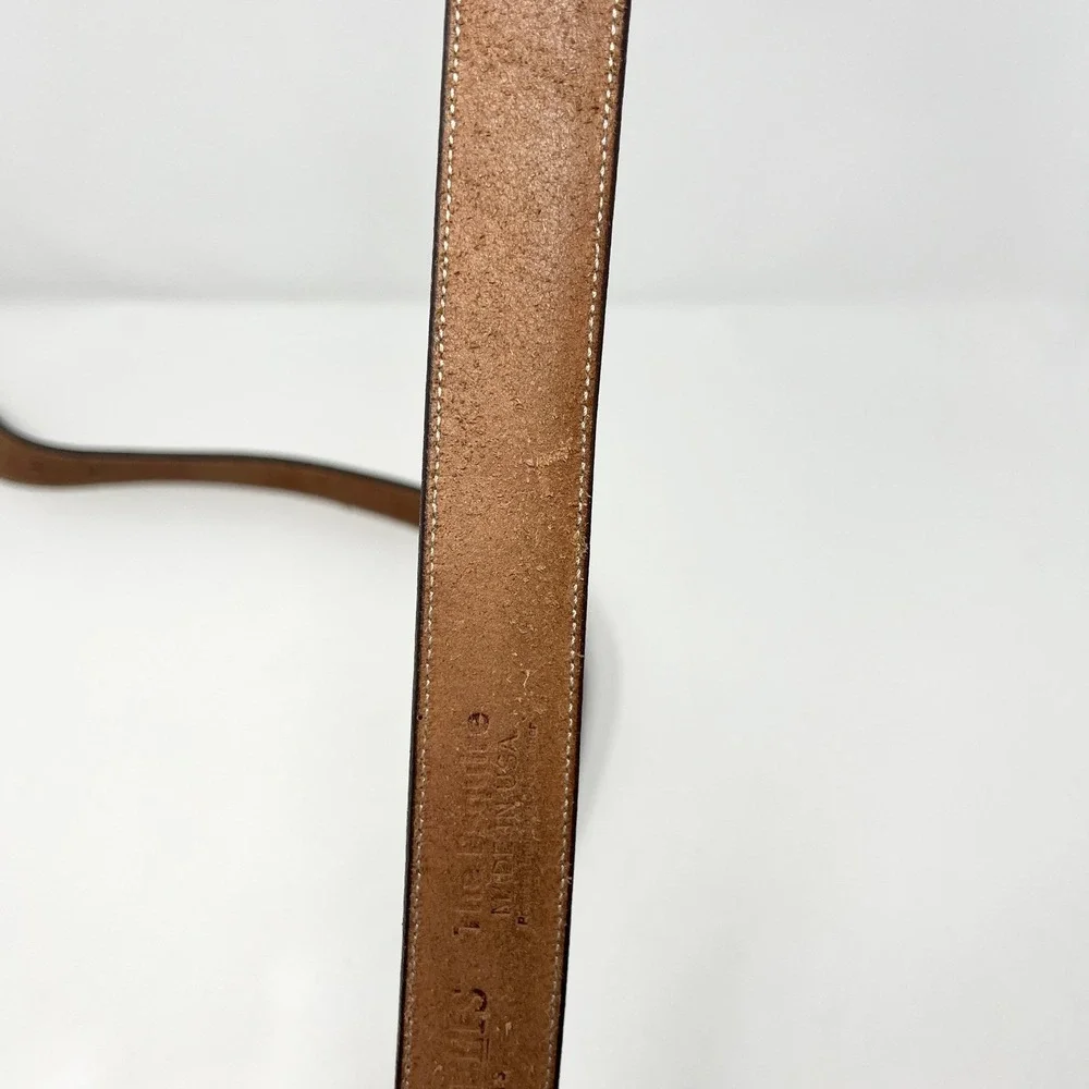 Hanks Belts The Esquire 100 Year Brown Leather Made in USA Sz 50 Belt Stitched